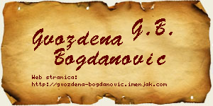 Gvozdena Bogdanović vizit kartica